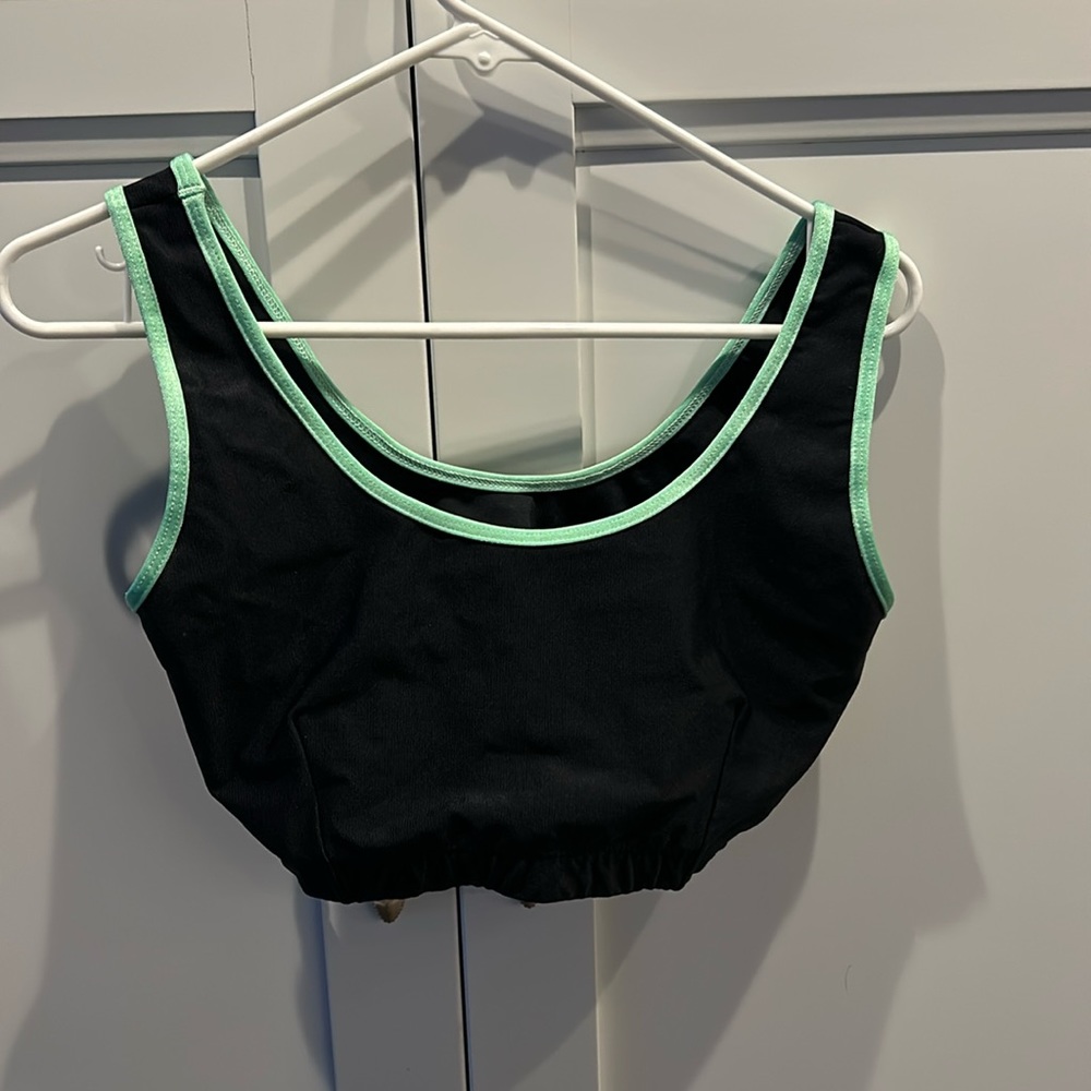Booty by Brabants Black and Light Green Sports Bra